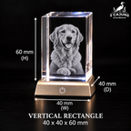 Personalized Engraved Keepsake High Quality K9 Crystal w/ LED Base