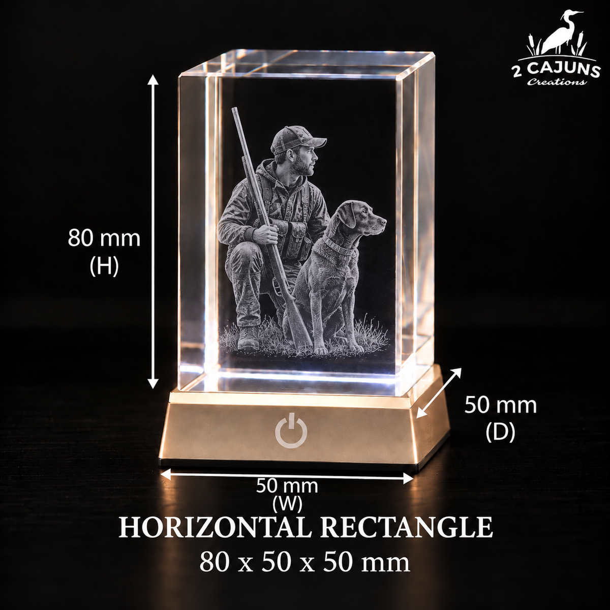 Personalized Engraved Keepsake High Quality K9 Crystal w/ LED Base