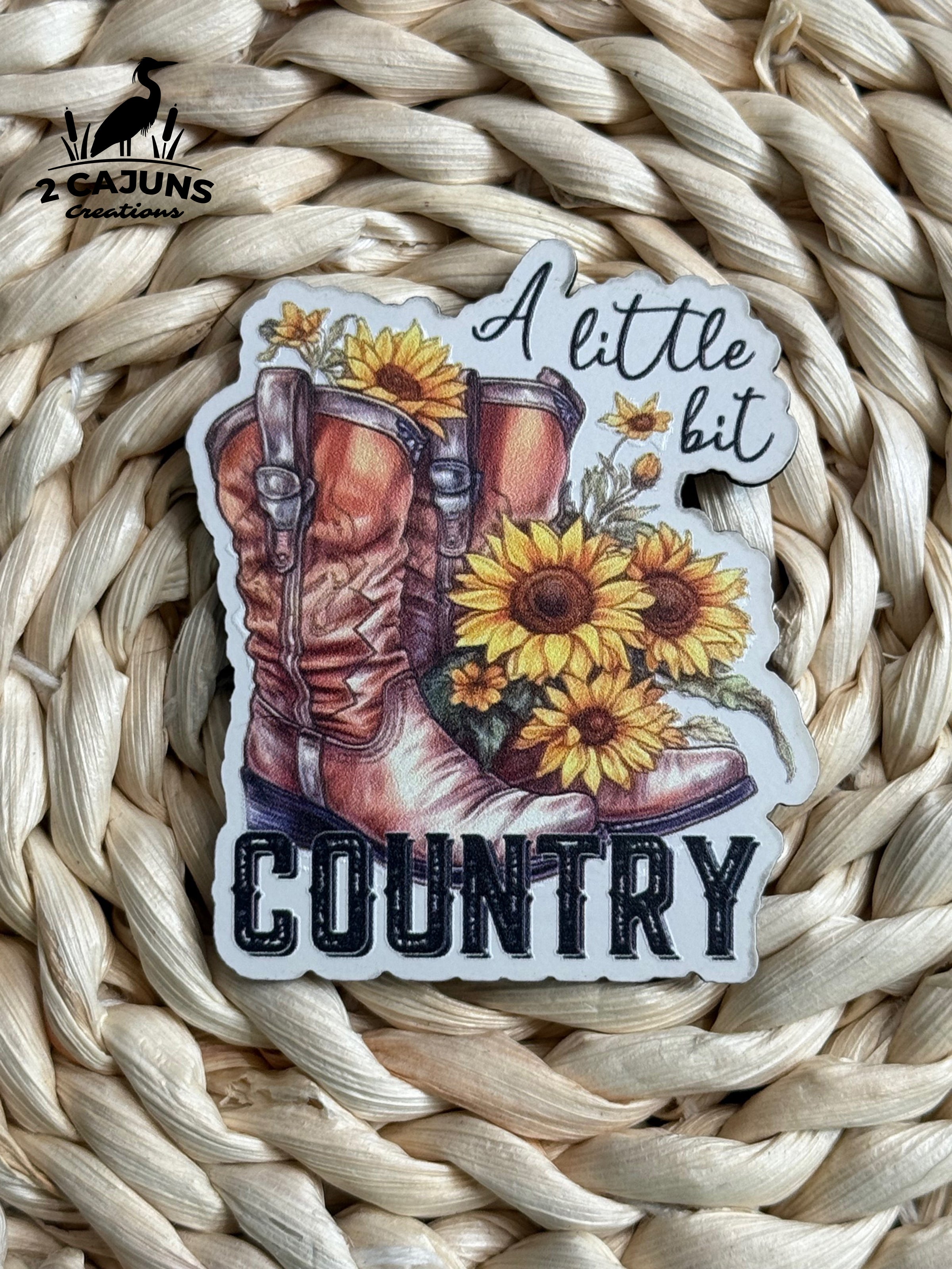 A Little Bit Country UV Printed Leatherette Hat Patch