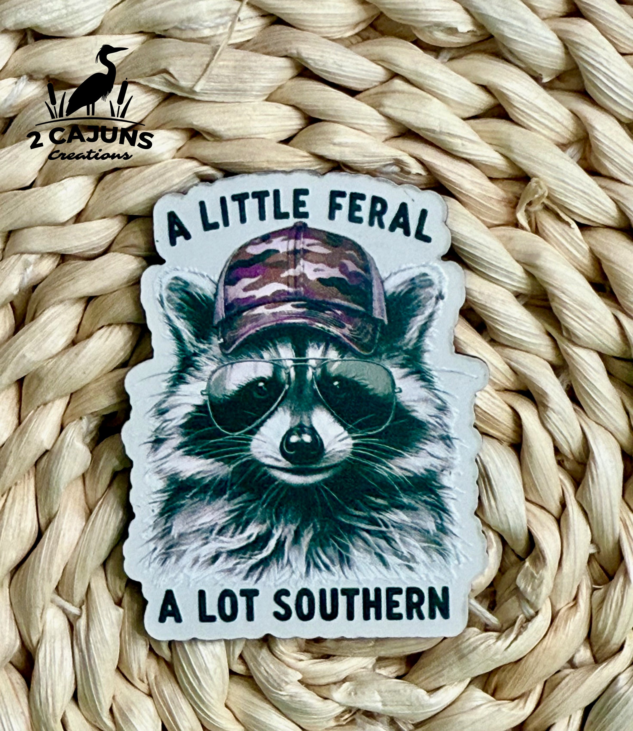 A Little Feral A Lot Southern UV Printed Leatherette Hat Patch