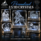 Personalized Engraved Keepsake High Quality K9 Crystal w/ LED Base