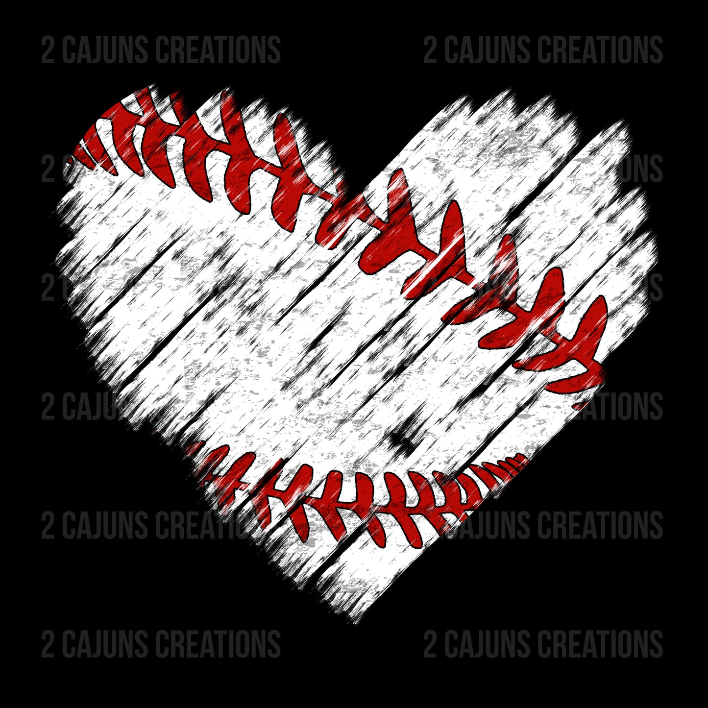 Baseball Heart - Distressed - Baseball Mom DTF Transfer