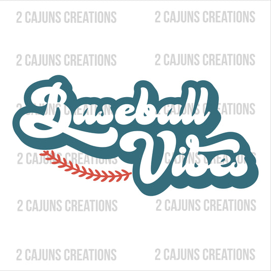 Baseball Vibes Groovy Retro DTF Transfer - Baseball Mom DTF Transfer