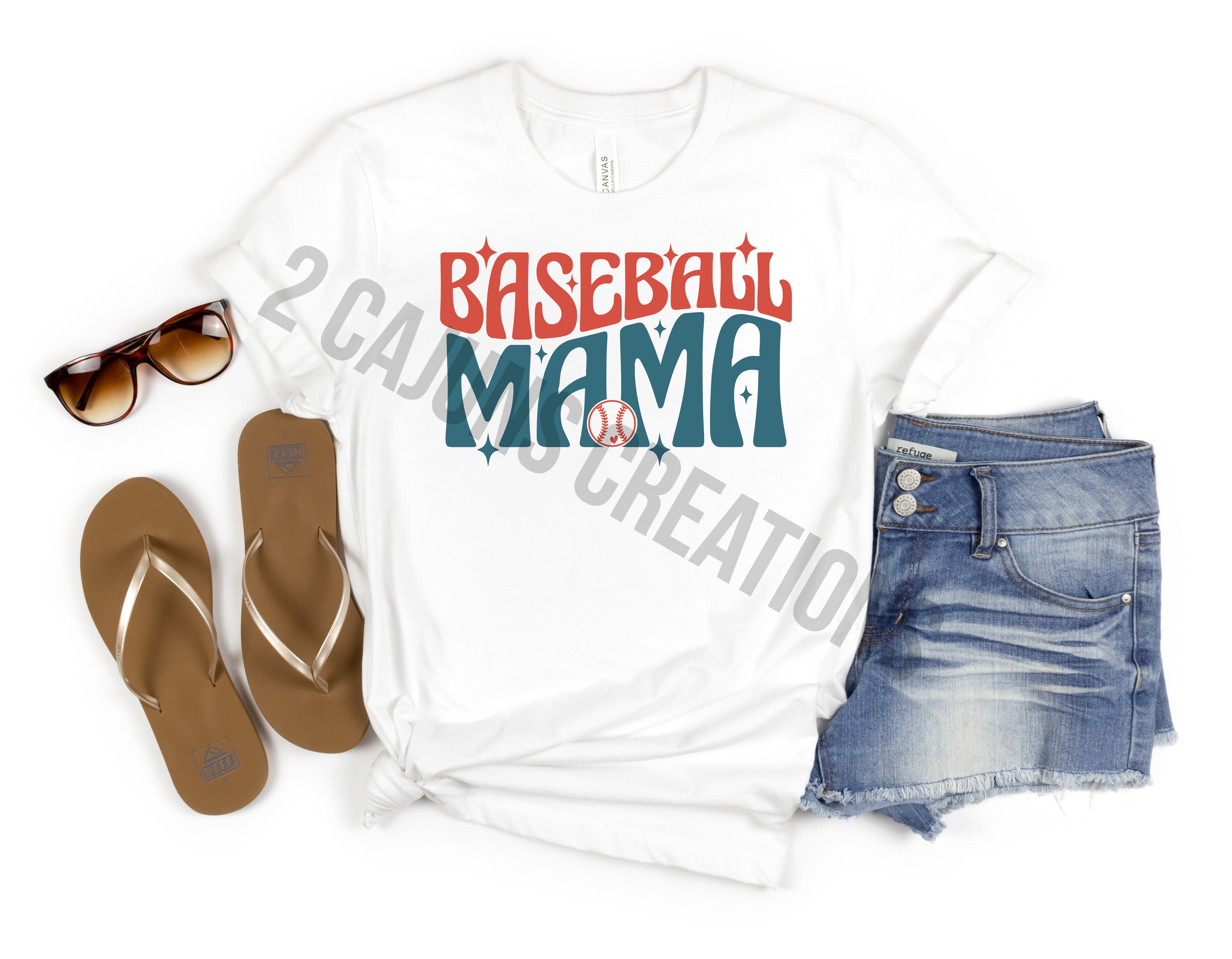 Baseball Mama Crew Neck Tshirt - Baseball Mom Tee - Retro Design