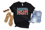 Baseball Mom Crew Neck Tshirt - Baseball Mom Tee - Retro Design