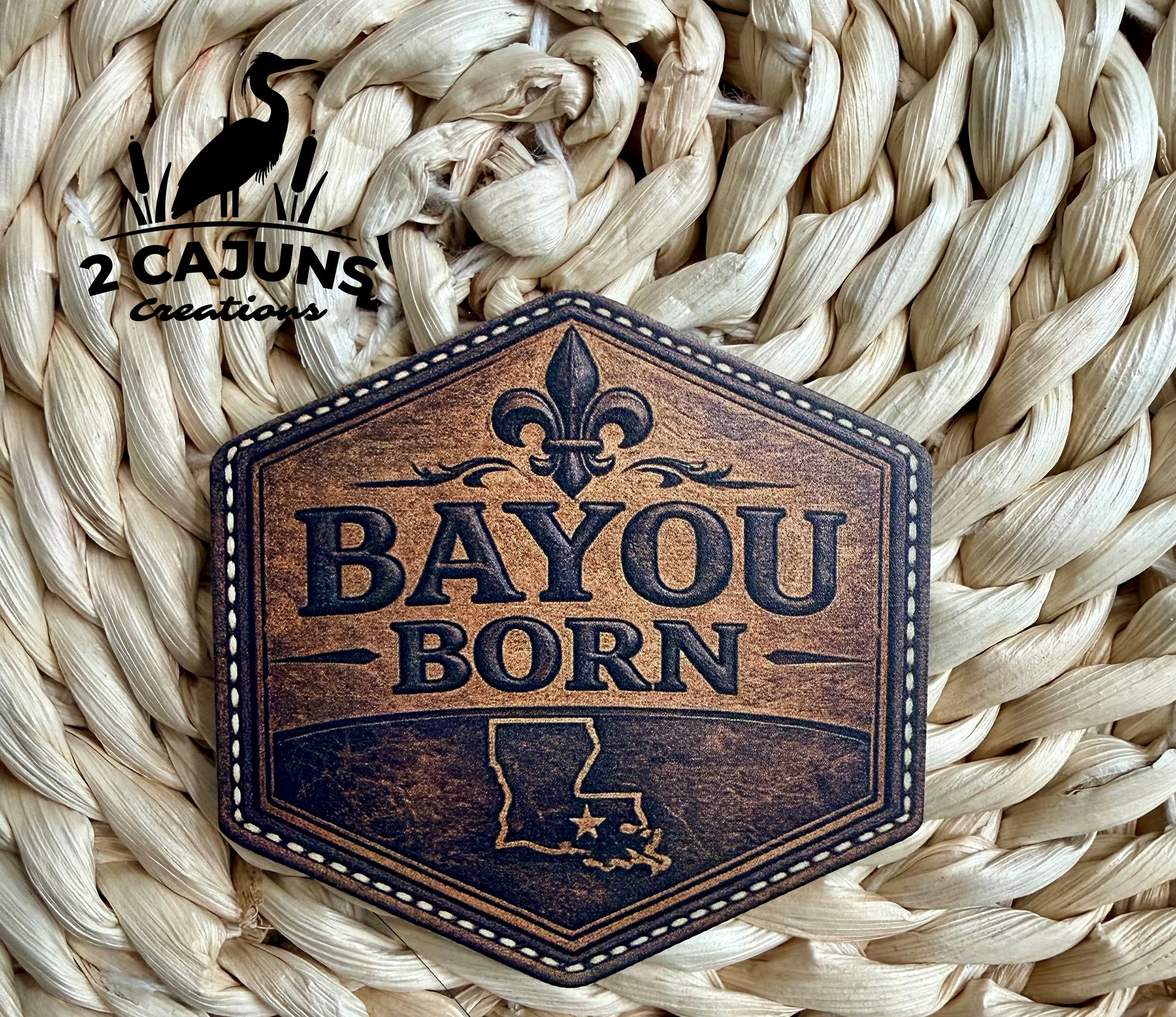 Bayou Born Louisiana UV Printed Hat Patch