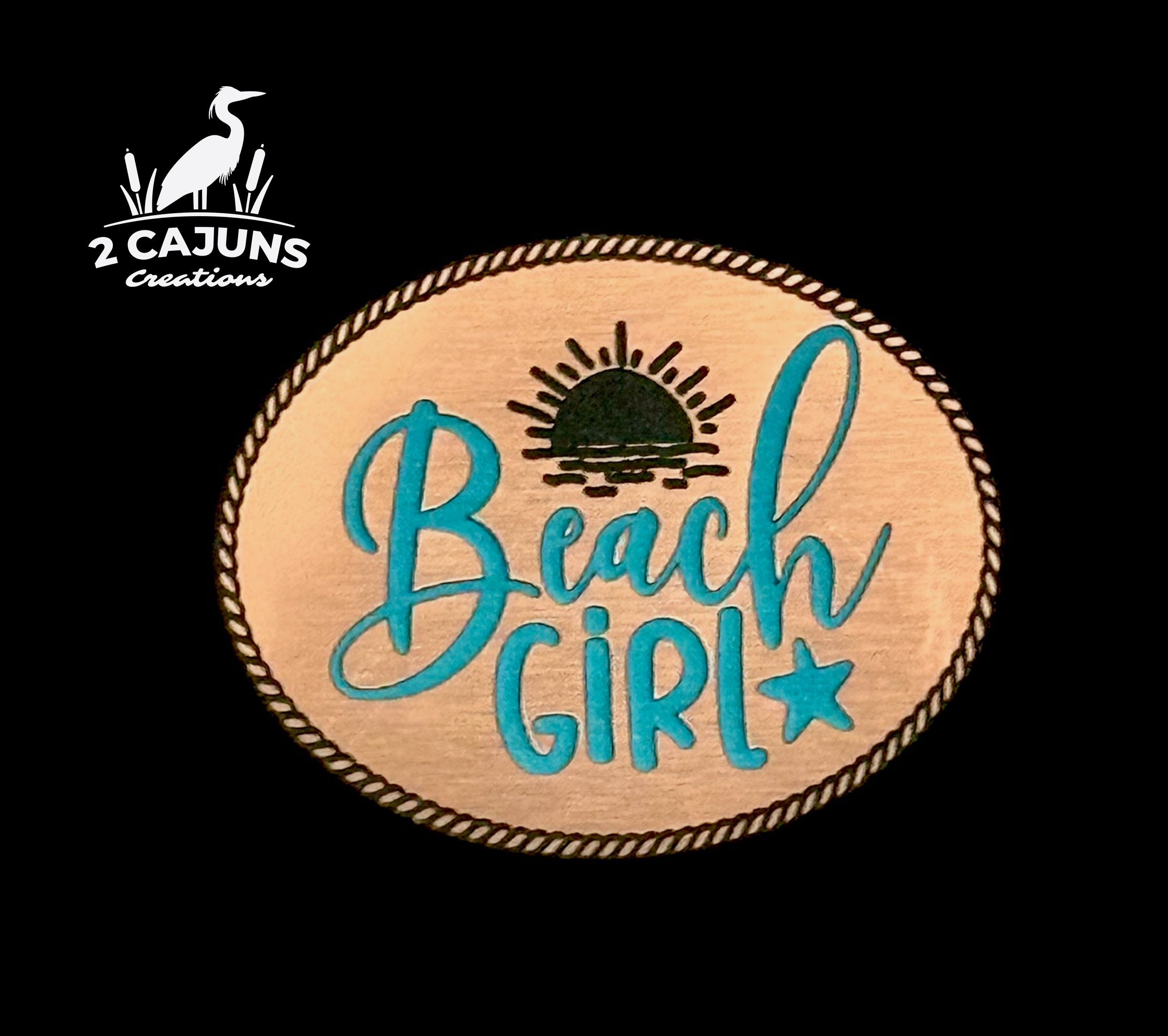 Beach Girl Acrylic Hat Patch - Copper or Stainless