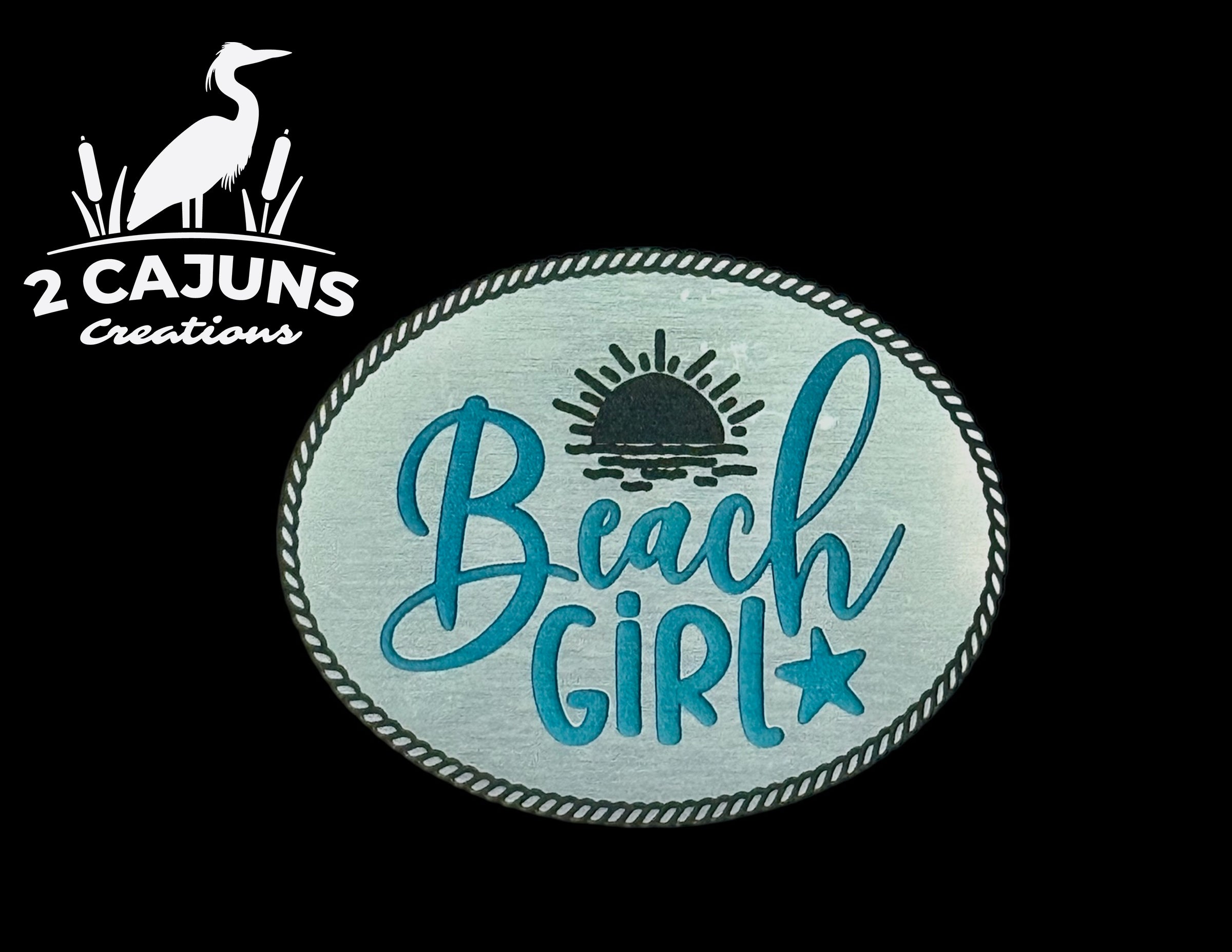 Beach Girl Acrylic Hat Patch - Copper or Stainless