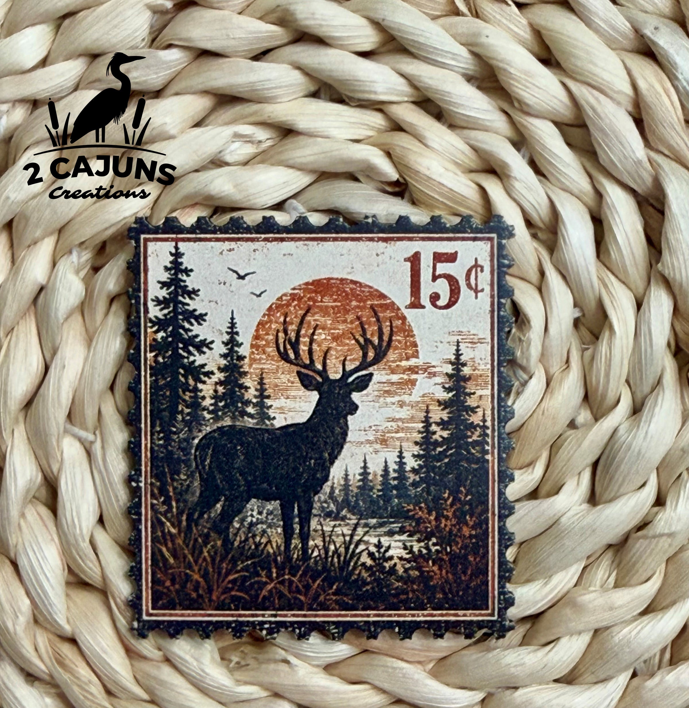 Buck Vintage Stamp UV Printed Hat Patch