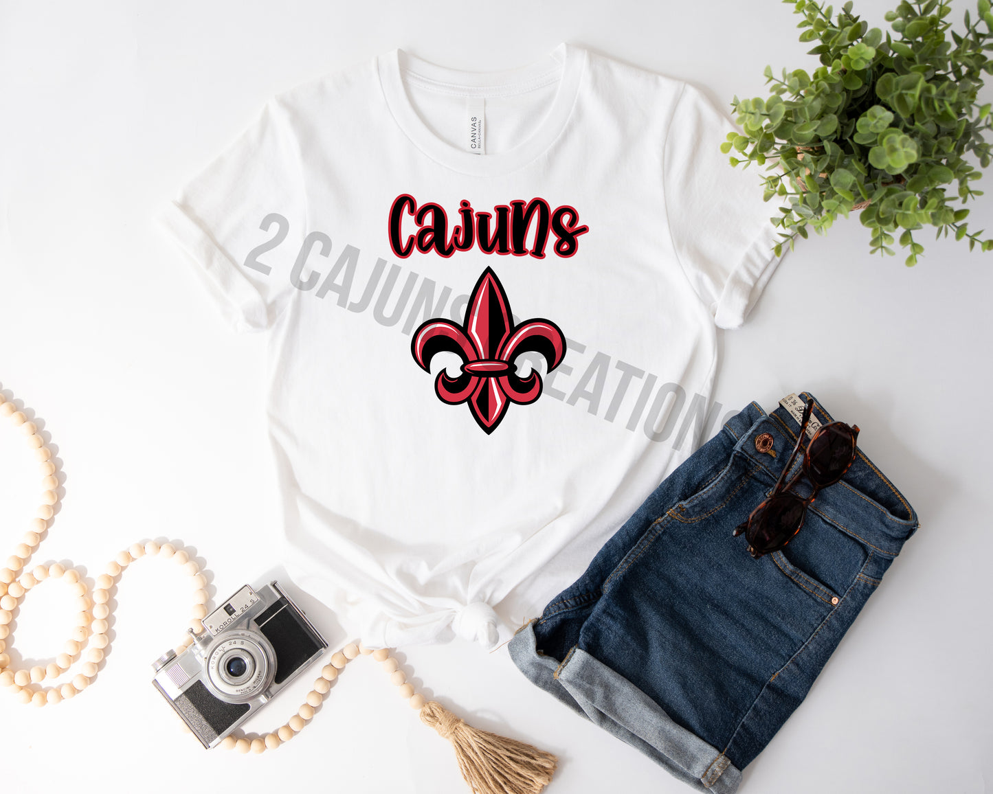 Fleur De Lis Red and Black Tshirt - Cajun Tshirt