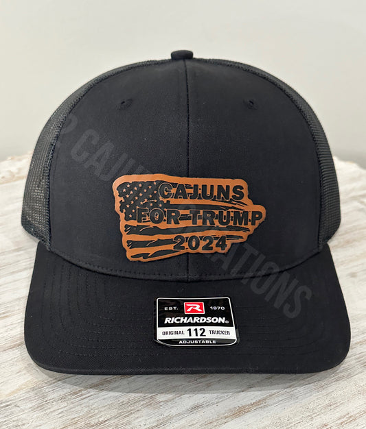 Cajuns for Trump Flag Patriotic Hat - Patch Hat - Richardson 112 Brand - 2 Colors Available