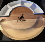 Personalized Charcuterie Cheese Board with Slide out Drawer Containing 4 Knives - 13" Wide