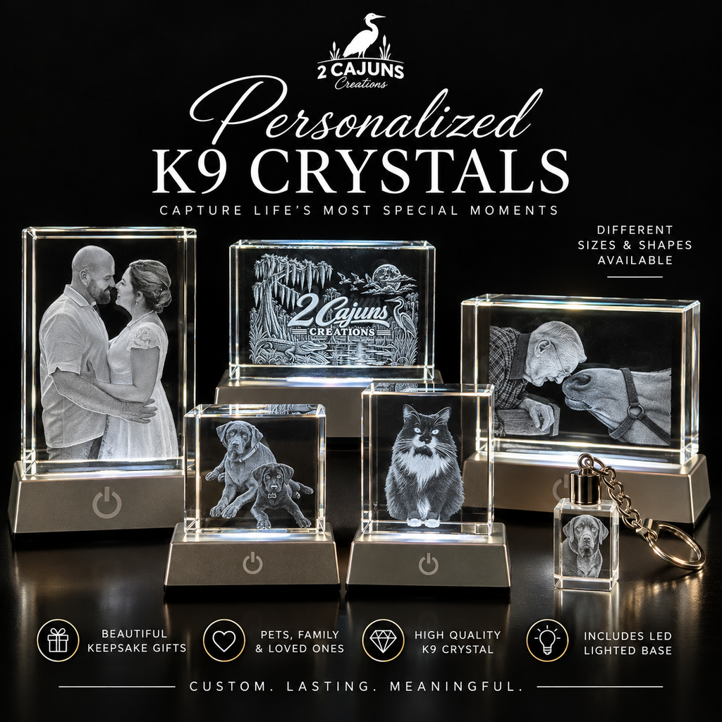 Personalized Inner Engraved Keepsake High Quality K9 Crystal w/ LED Base