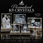 Personalized Inner Engraved Keepsake High Quality K9 Crystal w/ LED Base