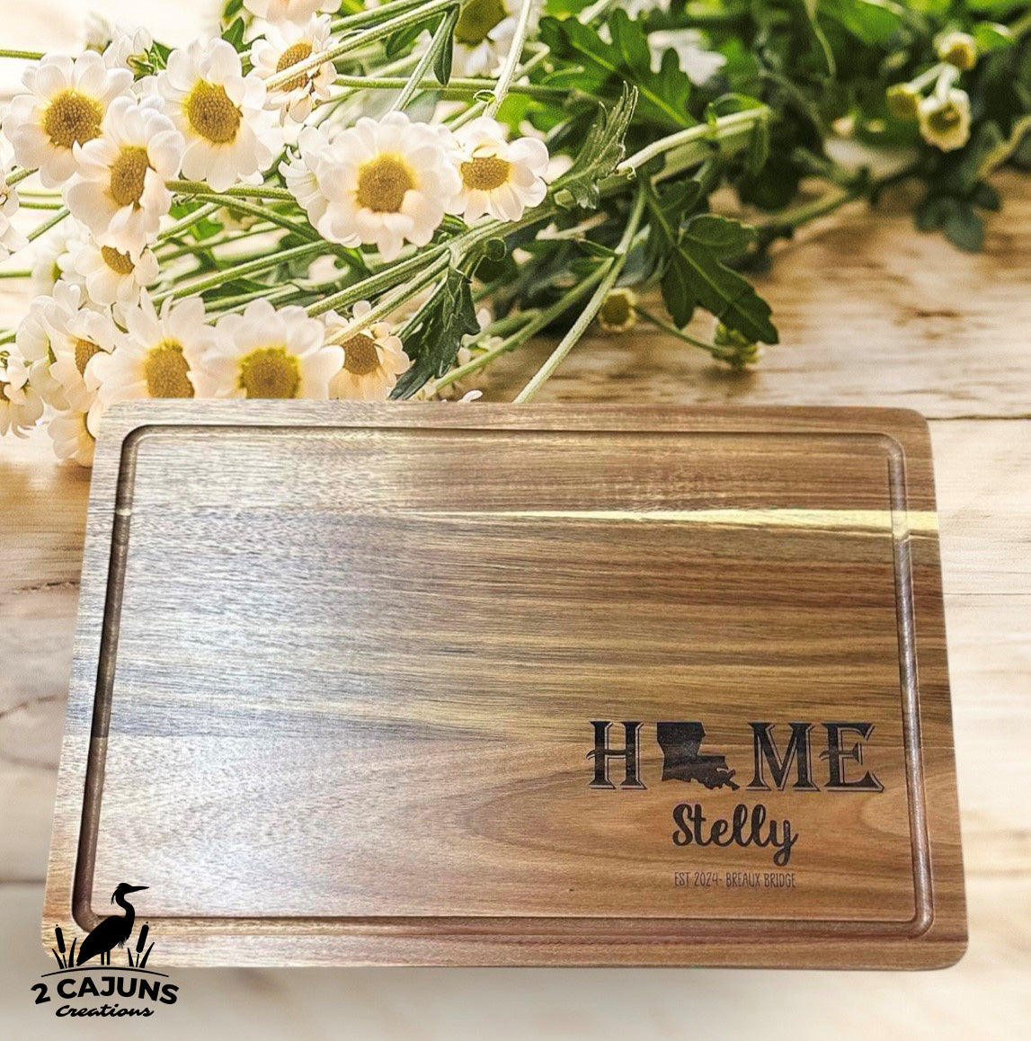Laser Engraved Personalized Cutting Board -  High Quality Acacia Wood