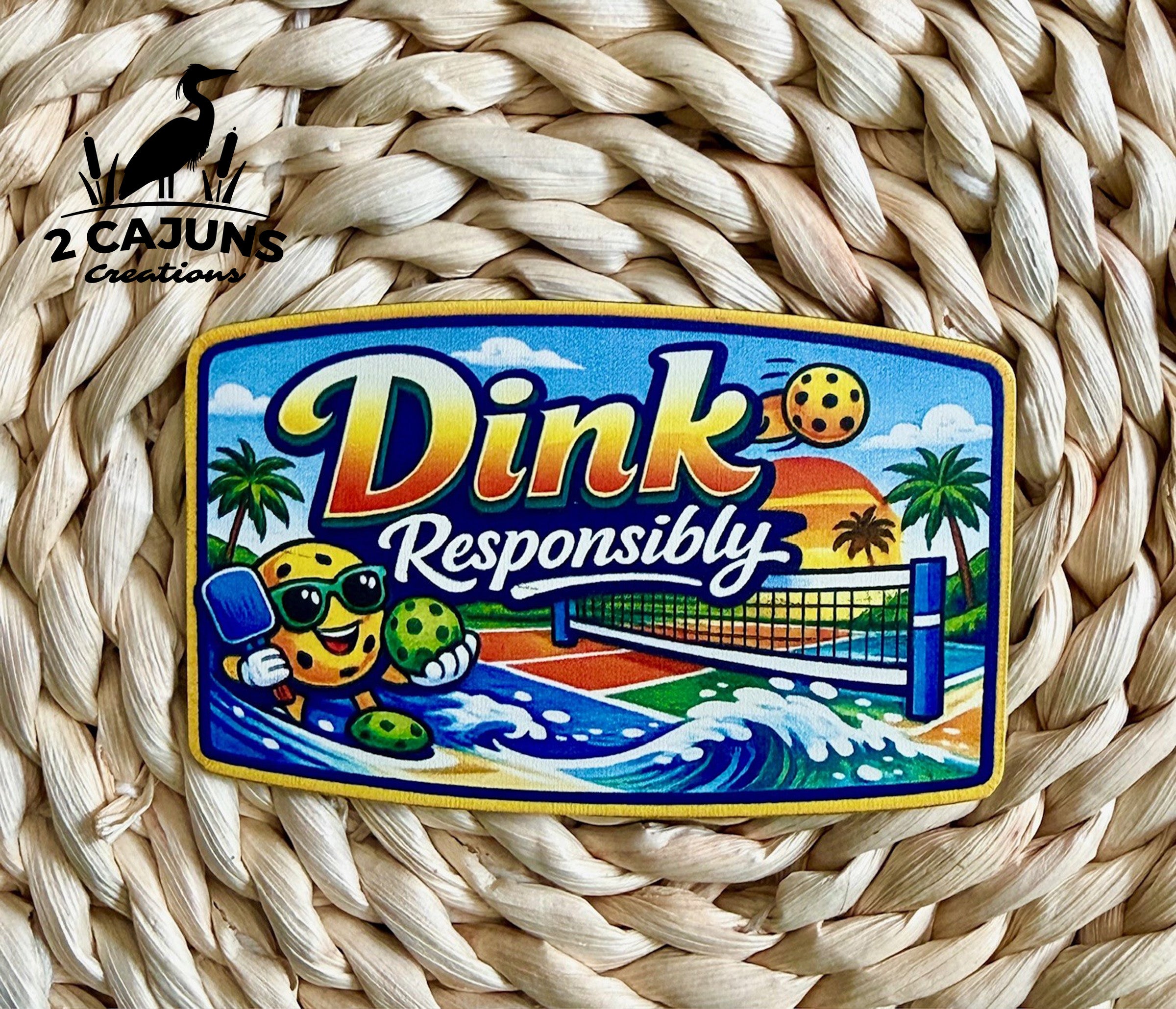 Dink Responsibly Pickleball UV Printed Hat Patch