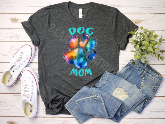 Dog Mom Tshirt - Watercolor Paw