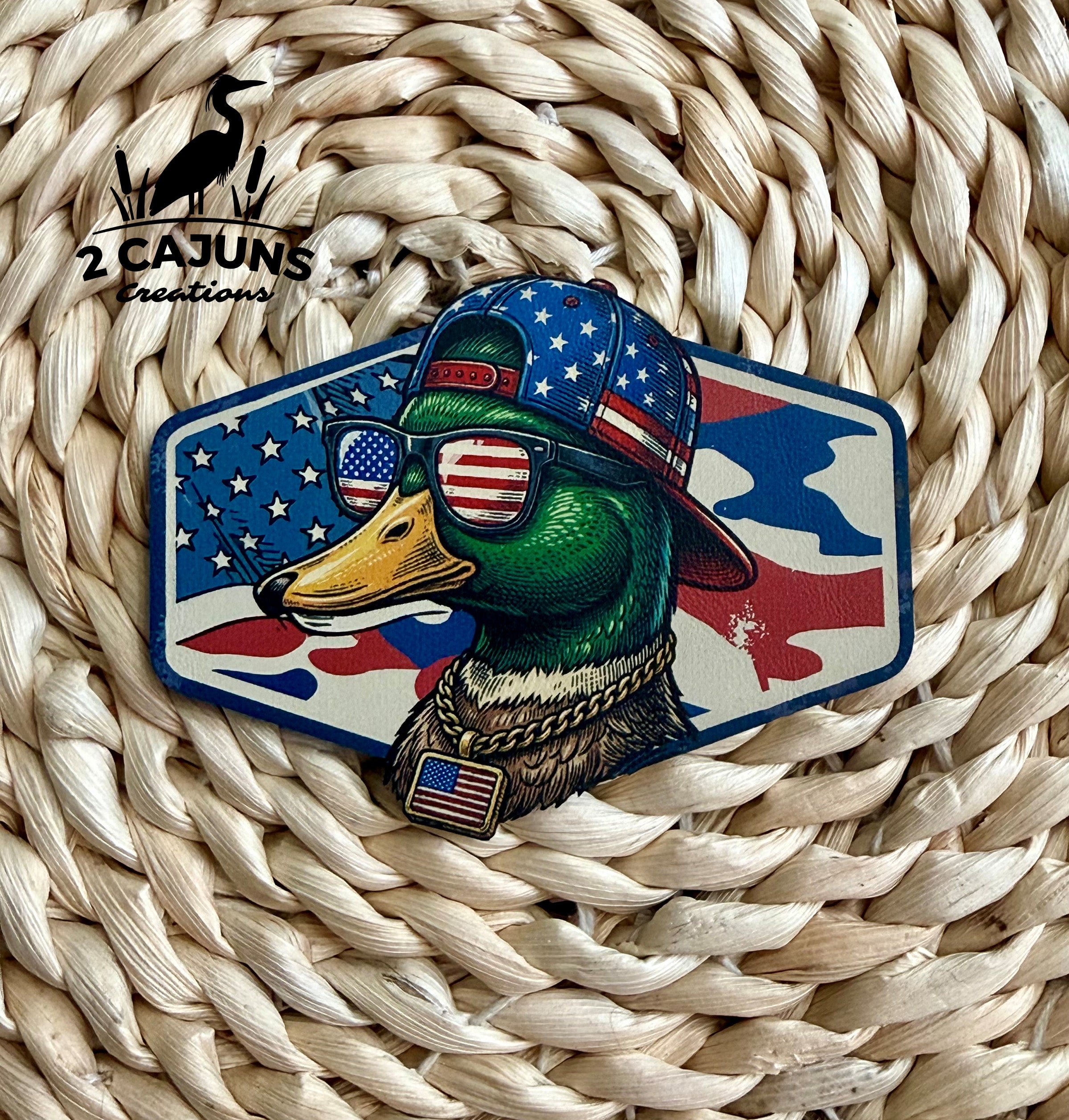 Patriotic Duck UV Printed Hat Patch