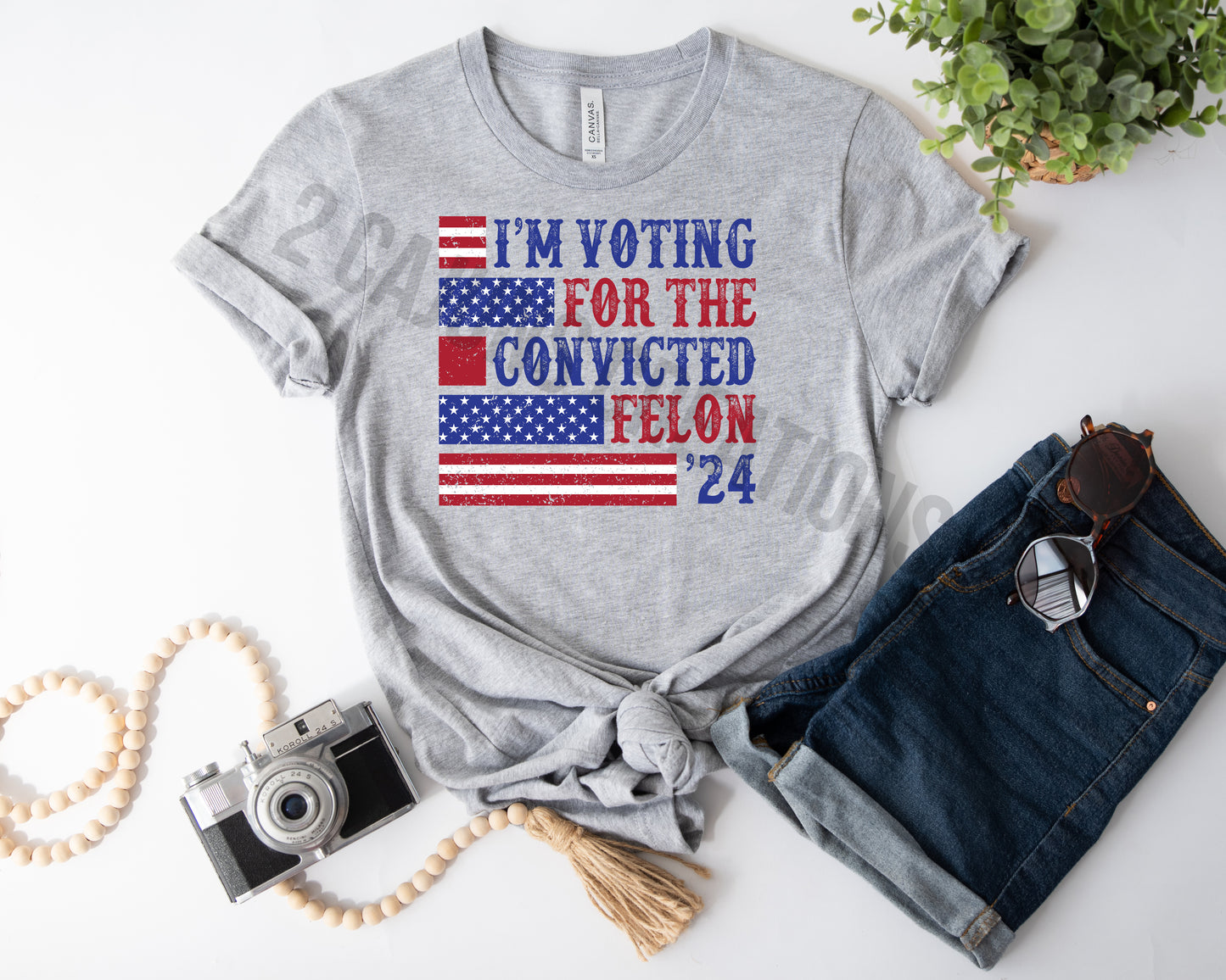 I'm Voting for the Convicted Felon - Trump Tshirt - Several Colors Available