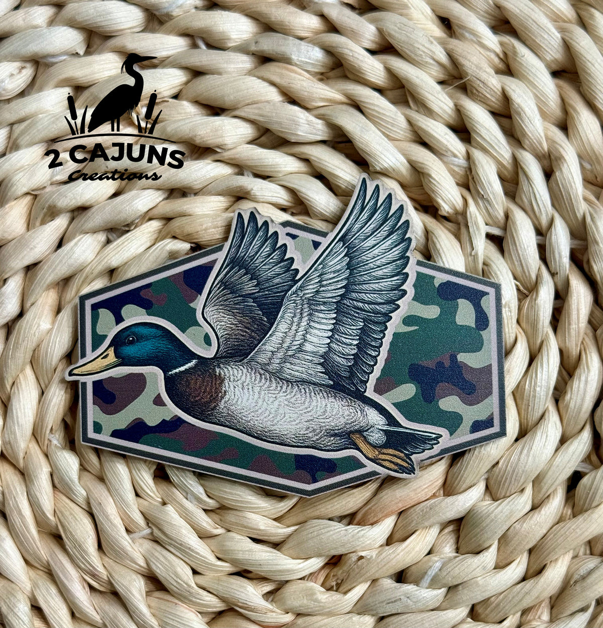 Mallard Duck Camo Hex UV Printed Hat Patch