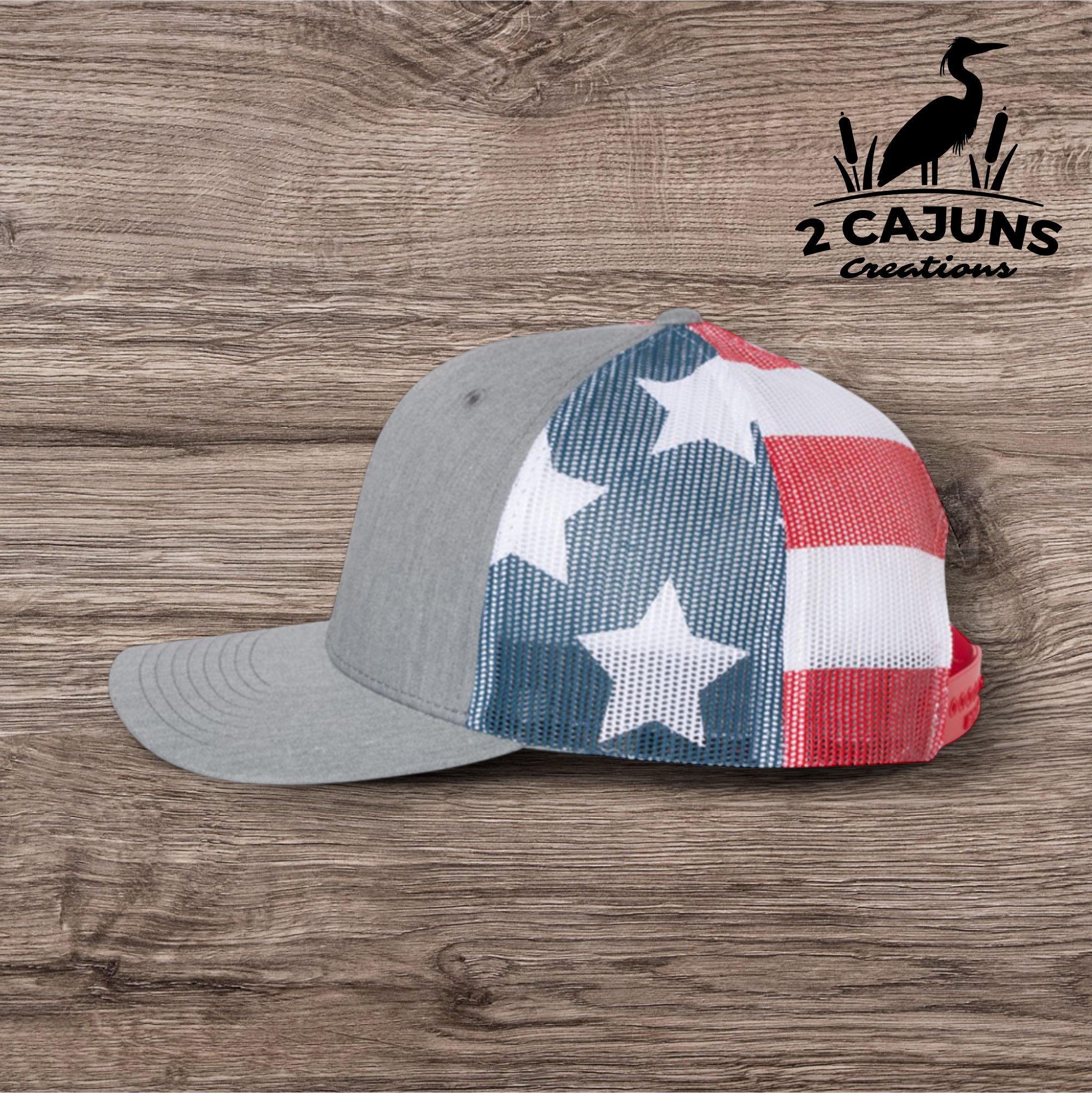 Patriotic Merica Leather Patch Hat - Laser Engraved - 2 Stars and Stripes Color Options - Richardson 112