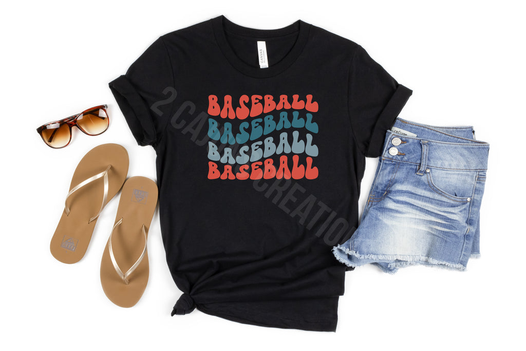 Baseball Crew Neck Tshirt - Baseball Mom Tee - Retro Design