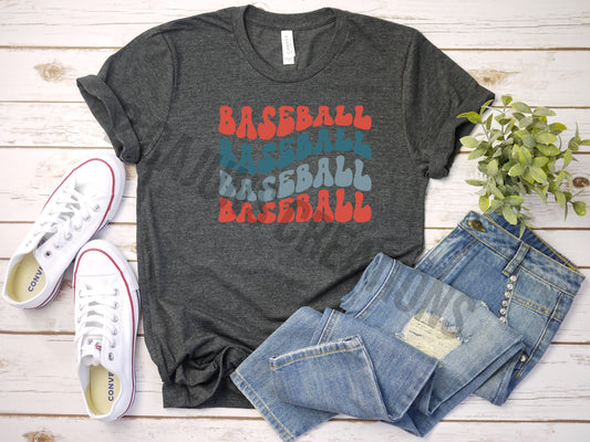 Baseball Crew Neck Tshirt - Baseball Mom Tee - Retro Design