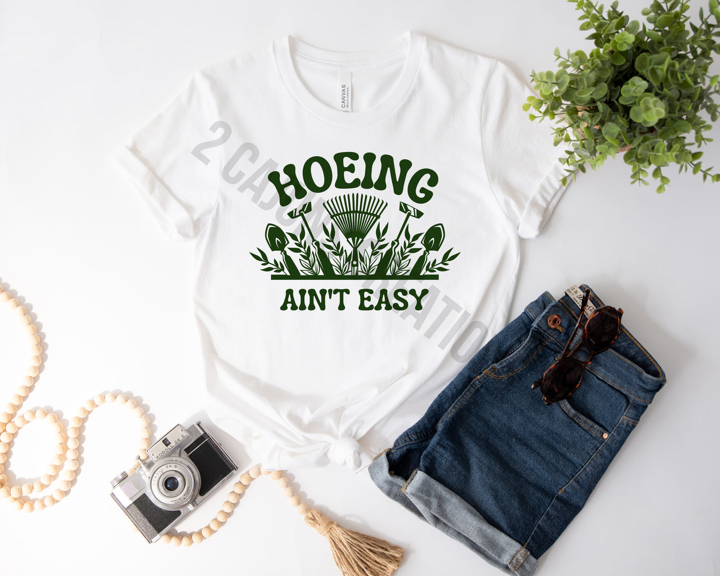 Hoeing Ain't Easy Tshirt - Gardening Tshirt - Funny