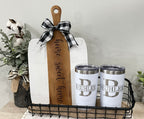 Realtor - Housewarming - Wedding Gift  - Perfectly Personalized Marble and Wood Cutting Board, Coaster Set and 20 oz Tumblers Laser Engraved Gift