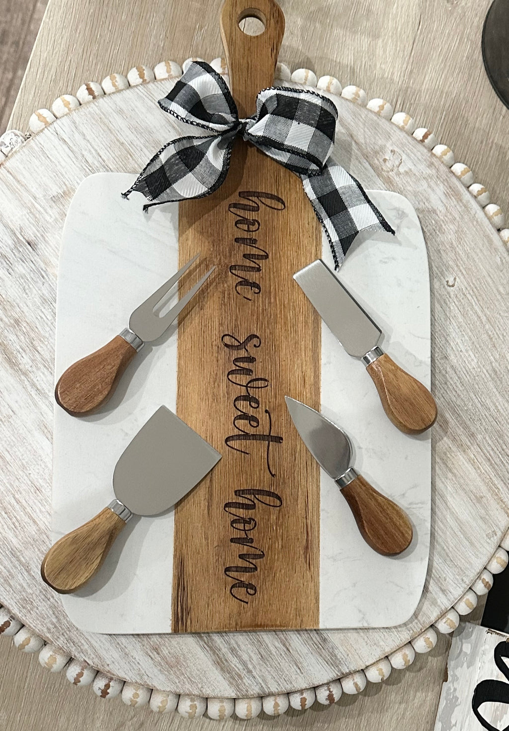 Realtor - Housewarming - Wedding Gift  - Perfectly Personalized Marble and Wood Cutting Board, Coaster Set and 20 oz Tumblers Laser Engraved Gift