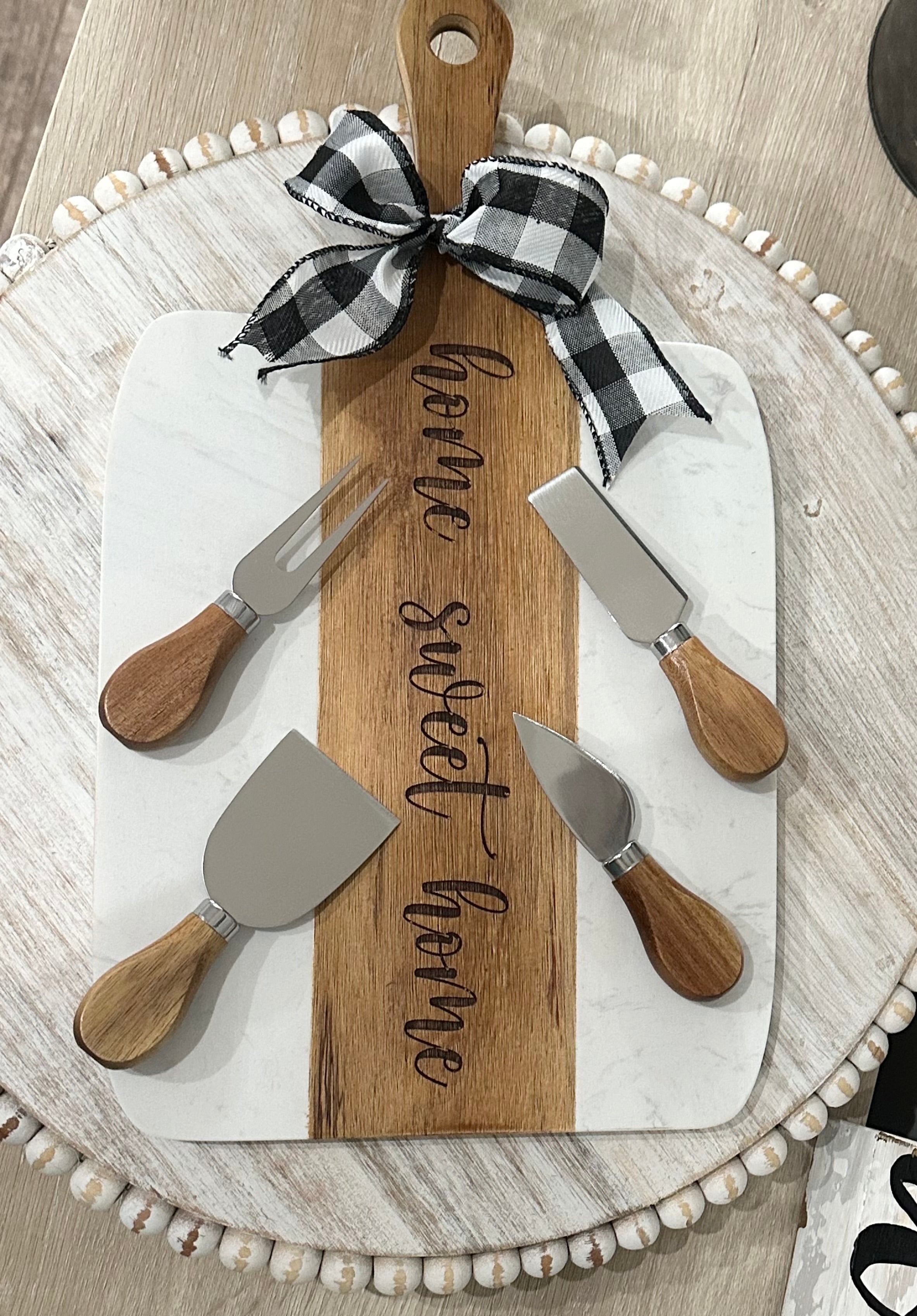 Realtor - Housewarming - Wedding Gift  - Perfectly Personalized Marble and Wood Cutting Board, Coaster Set and 20 oz Tumblers Laser Engraved Gift