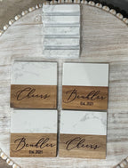 Realtor - Housewarming - Wedding Gift  - Perfectly Personalized Marble and Wood Cutting Board, Coaster Set and 20 oz Tumblers Laser Engraved Gift