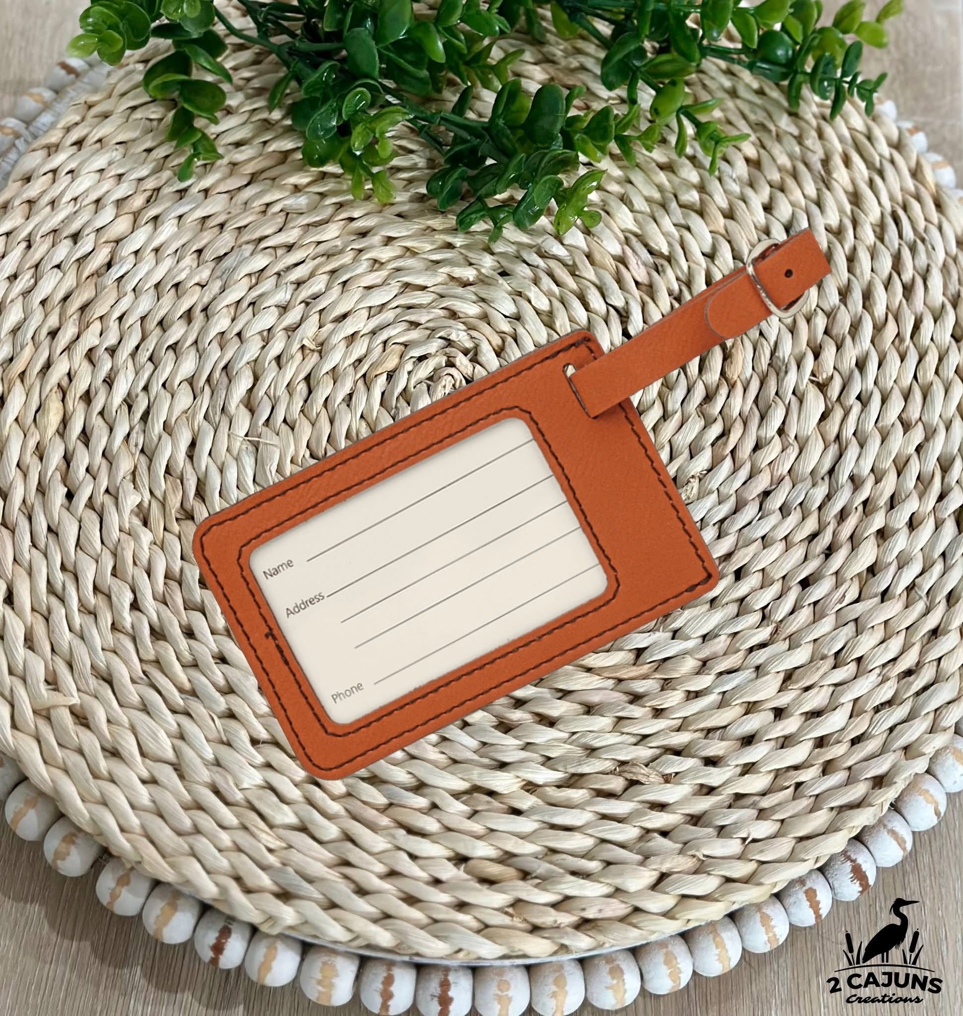 Personalized Luggage Tags - Laser Engraved Leatherette - Multiple Colors Available