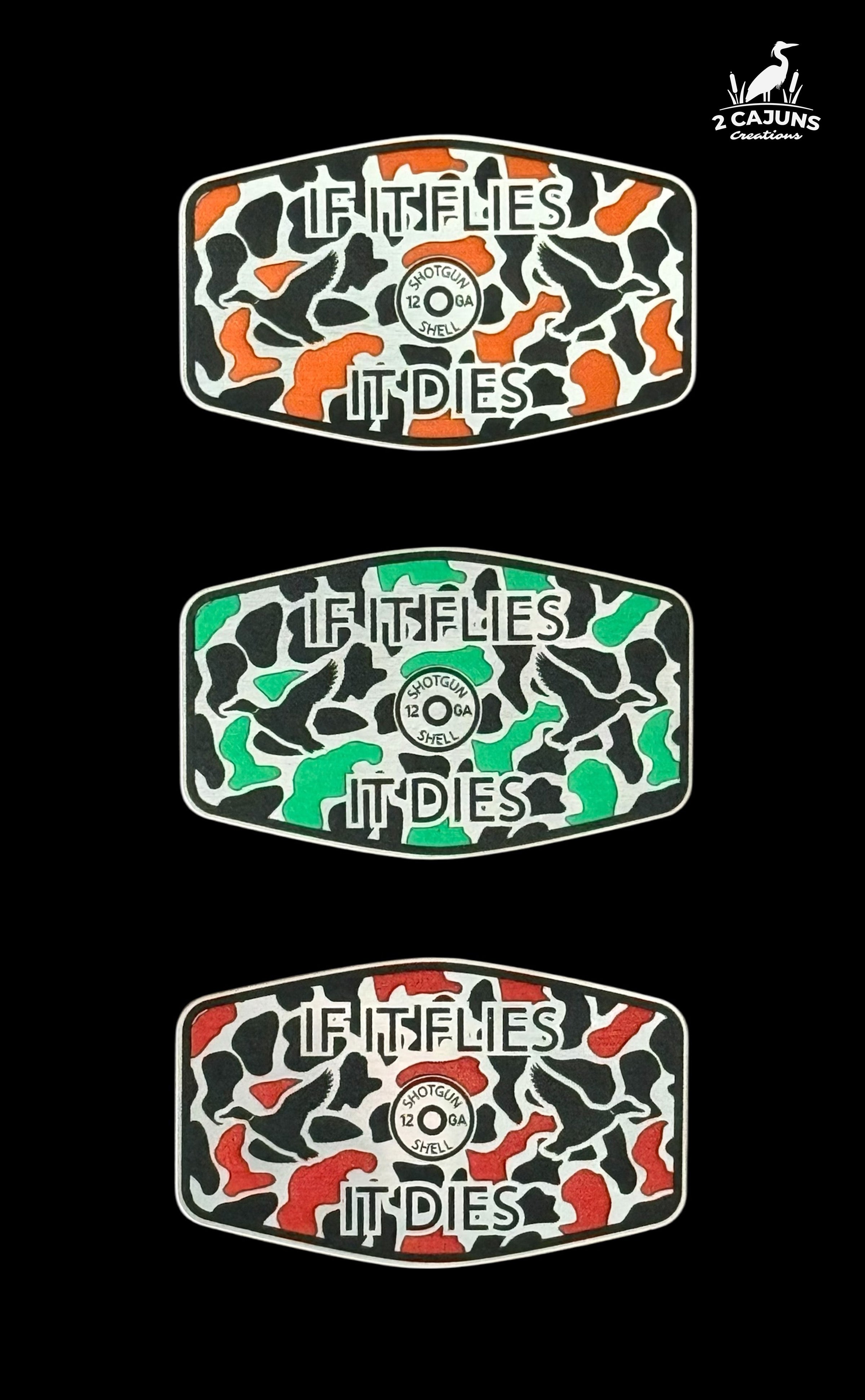 If It Flies Acrylic Hat Patch - 3 Colors Available