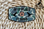 If It Flies Leatherette Hat Patch with Copper Acrylic Insert - 3 Colors Available