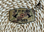 If It Flies Leatherette Hat Patch with Copper Acrylic Insert - 3 Colors Available