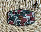If It's Brown It's Down Leatherette Hat Patch with Copper Acrylic Insert - 3 Colors Available