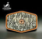 If It Flies Acrylic Hat Patch Tree Bark Design with Copper Acrylic Insert - 2 Pieces - 4 Colors Available