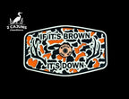If It's Brown It's Down Acrylic Hat Patch with Copper Acrylic Insert Merica Edition - 2 Pieces - 3 Colors Available