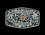 If It's Brown It's Down Acrylic Hat Patch with Copper Acrylic Insert - 2 Pieces - 4 Colors Available
