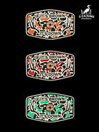If It's Brown It's Down Acrylic Hat Patch with Copper Acrylic Insert - 2 Pieces - 4 Colors Available