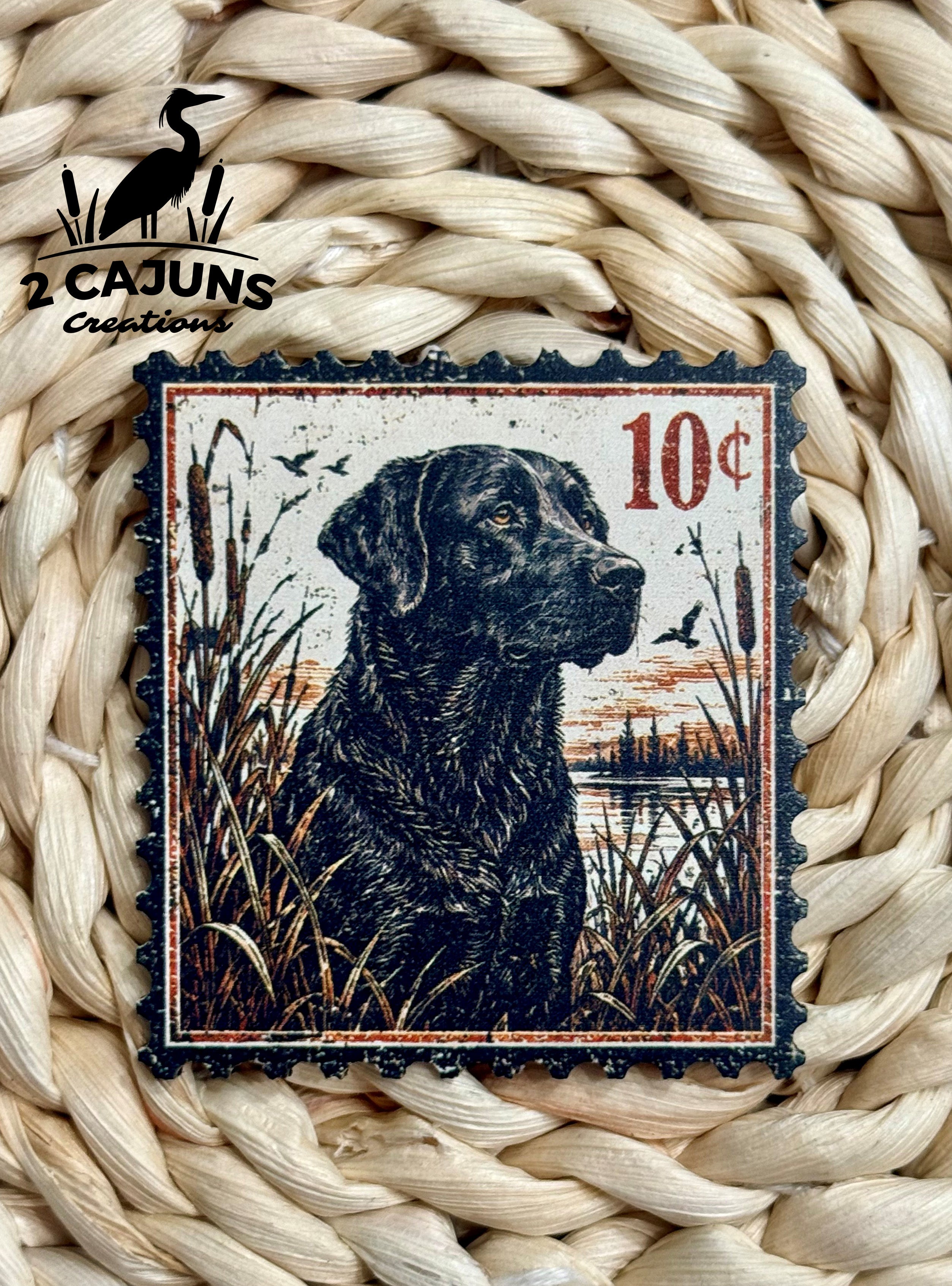 Labrador Vintage Stamp UV Printed Hat Patch