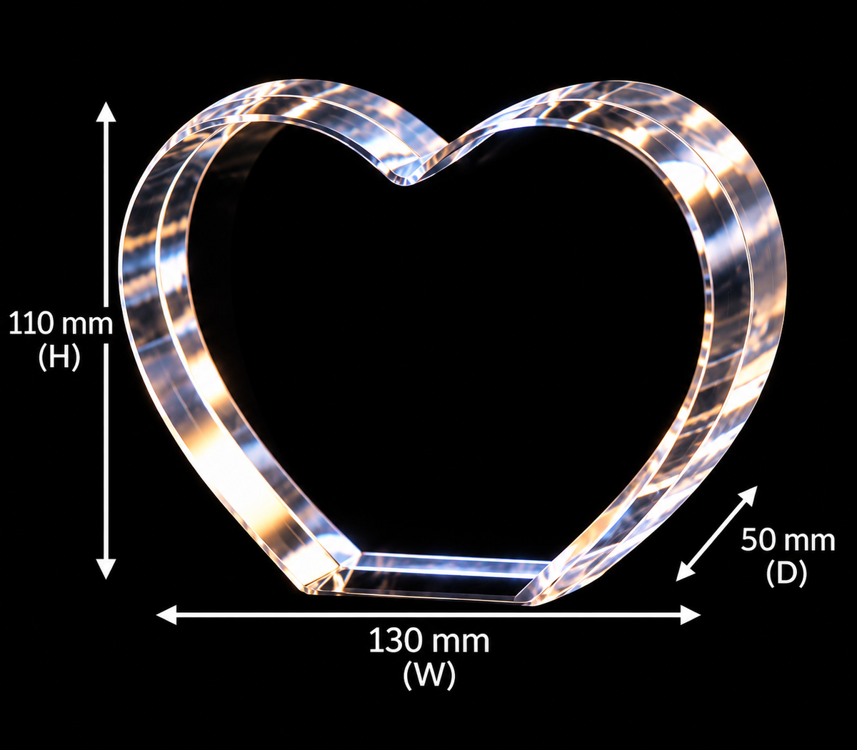 Personalized Engraved Keepsake High Quality K9 Crystal w/ LED Base
