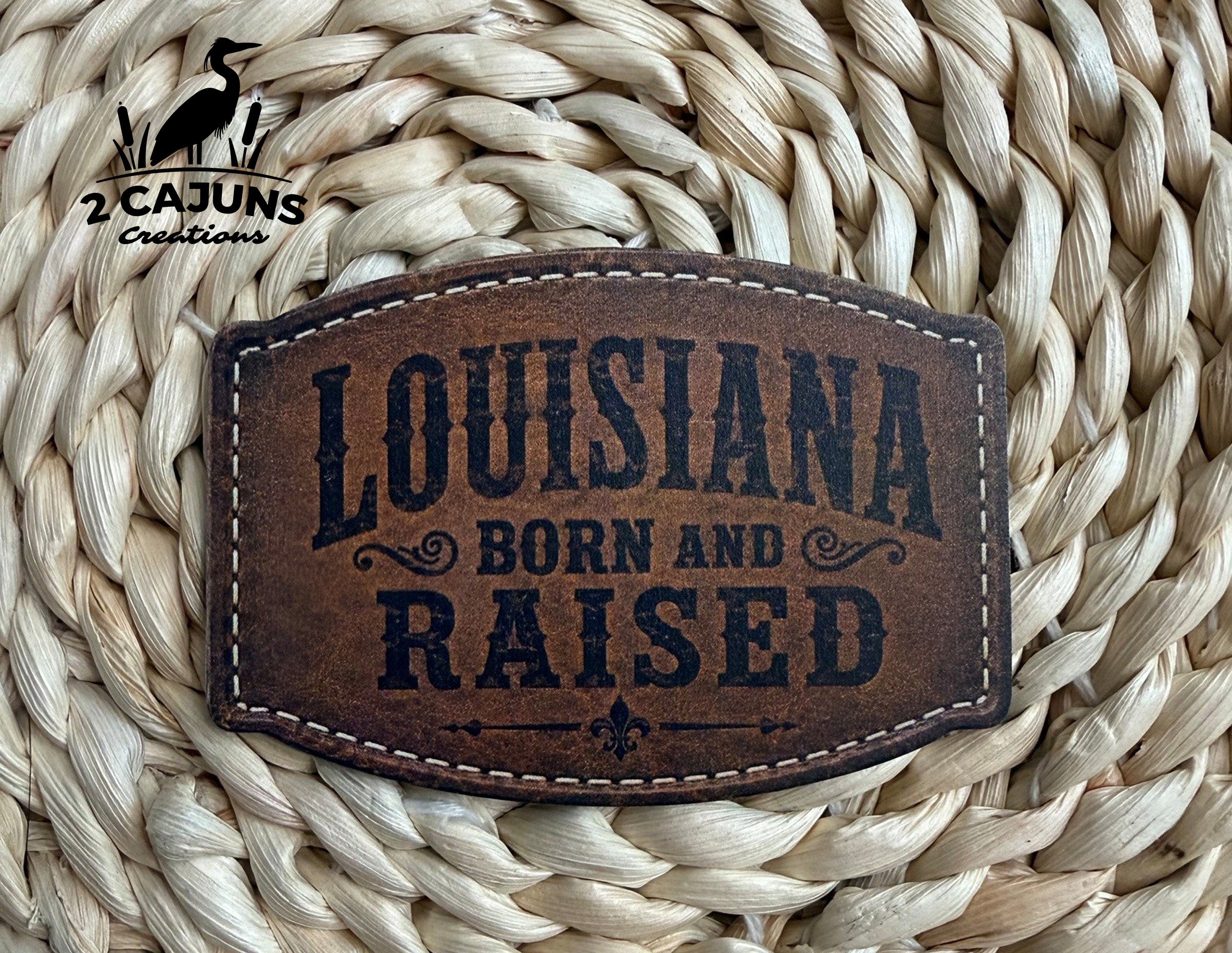 Louisiana Born and Raised UV Printed Hat Patch