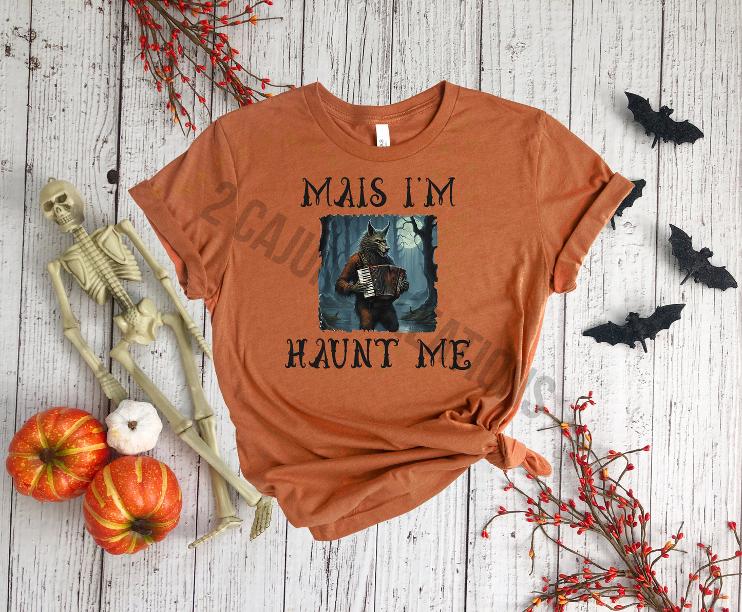 Mais I'm Haunt Me Rougarou Tshirt - Burnt Orange Halloween Tee