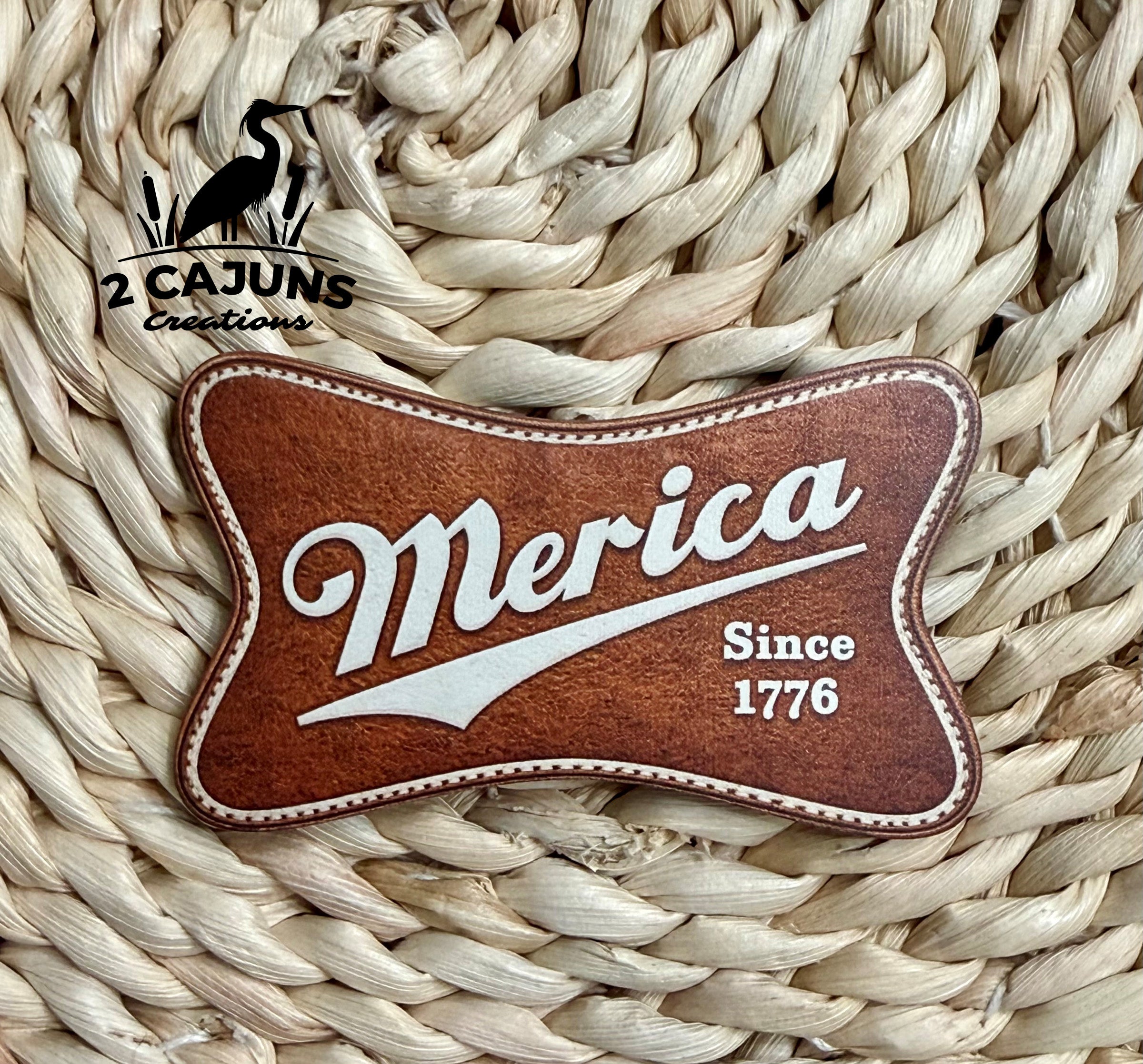 Merica Since 1776 UV Printed Leatherette Hat Patch