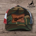 Patriotic Merica Leather Patch Hat - Laser Engraved - 2 Stars and Stripes Color Options - Richardson 112