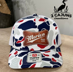 Merica Red White and Blue Duck Camo Patriotic Trucker Hat - Limited Edition
