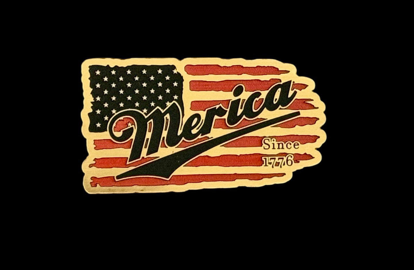 Merica on American Flag Patriotic Acrylic Hat Patch - 3 Colors Available