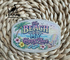 The Beach is My Happy Place UV Printed Hat Patch - 2 Colors